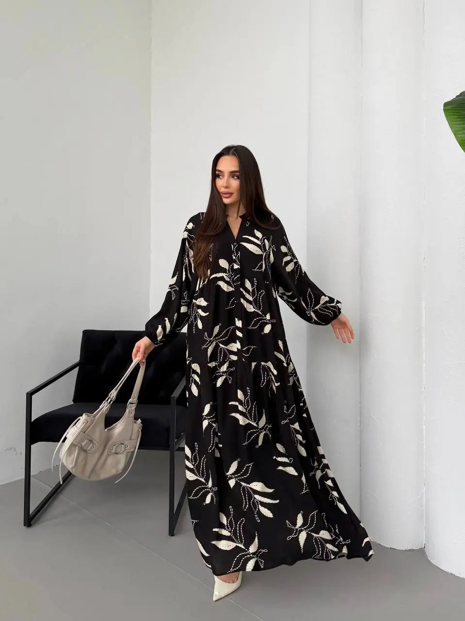 Robe Grace Noire turquie model 2026 🇹🇷