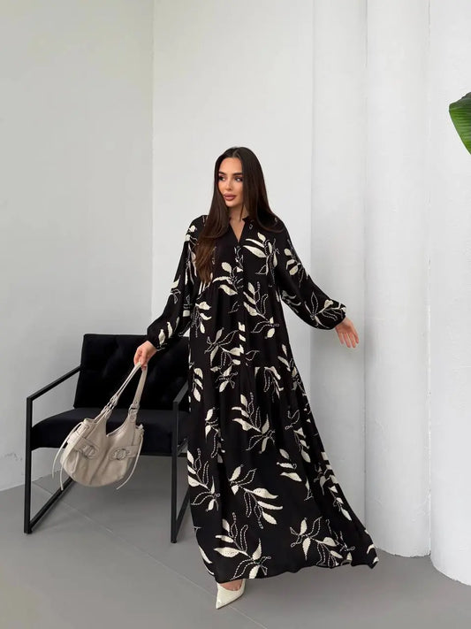 Robe Grace Noire turquie model 2026 🇹🇷